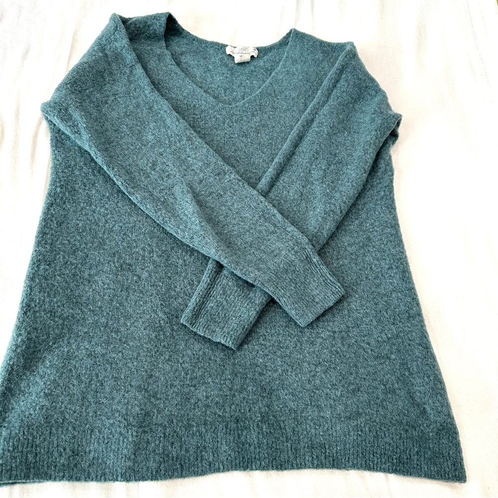 Label of Goods Sweater Mohair Wool Blend V-Neck Pullover Oversized Size S - Picture 5 of 16